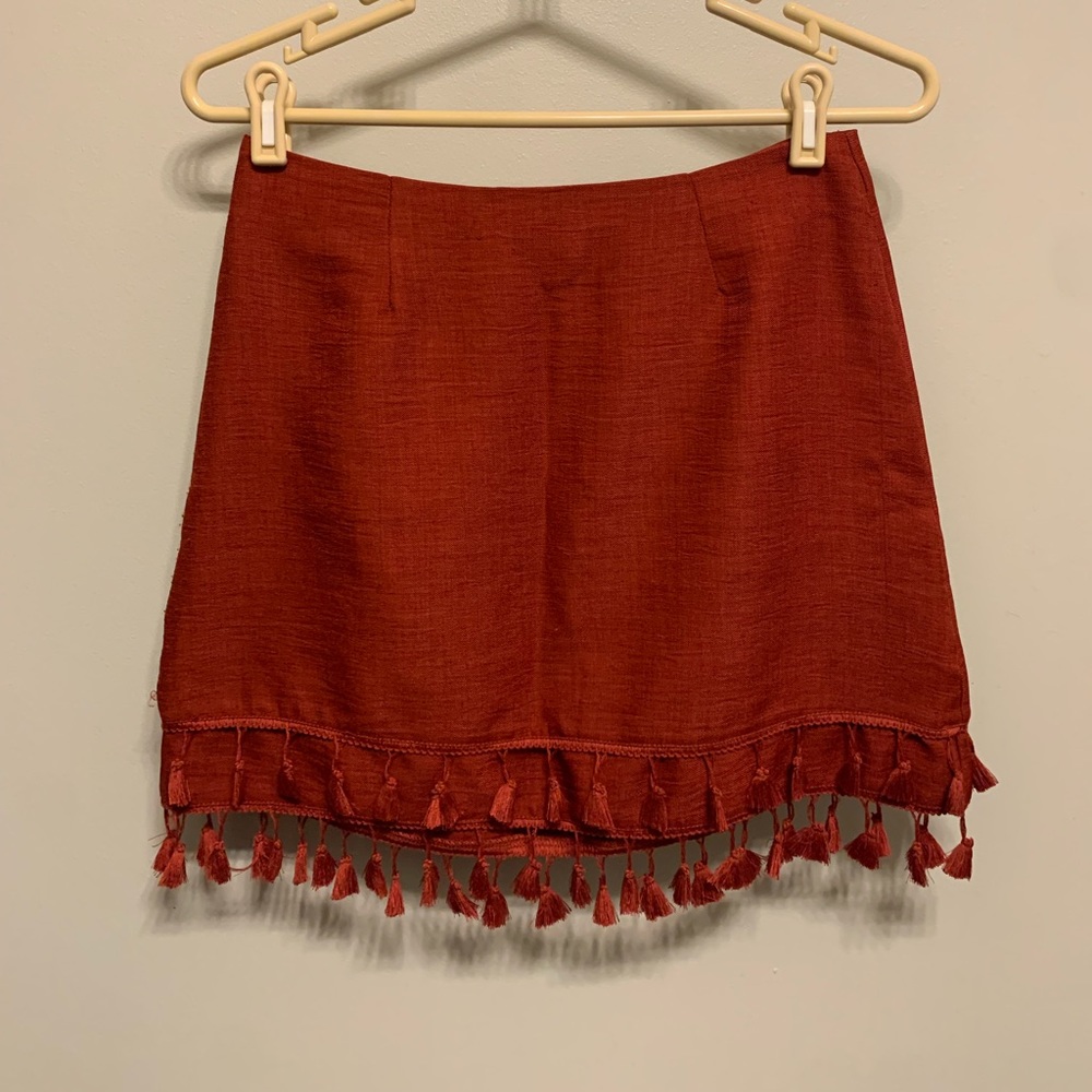Rust Red lulus skirt